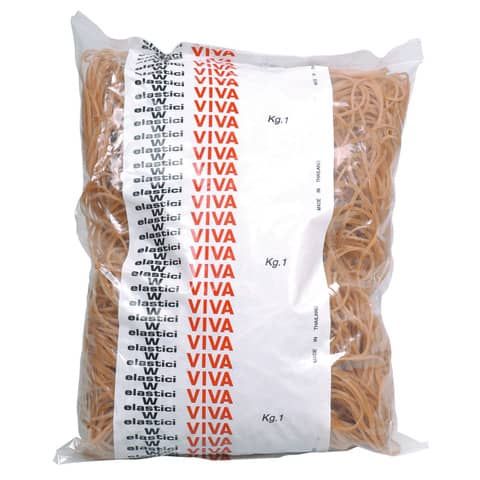 Elastici Viva in busta in gomma naturale ambra 100 mm conf. 1000 gr - EN100B