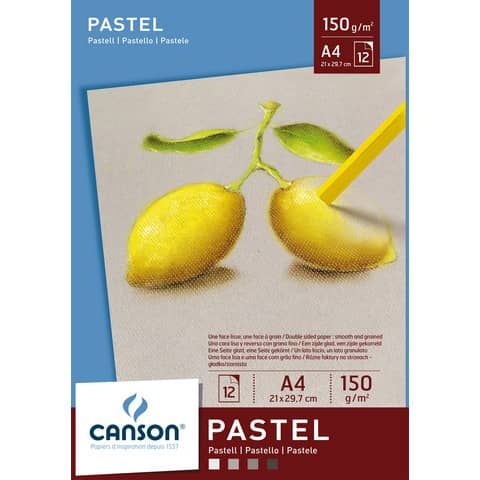 Blocco collato lato corto CANSON Dessin Couleur bianco, nero, grigio chiaro 150 g/m 12 fogli A4 - C400041762