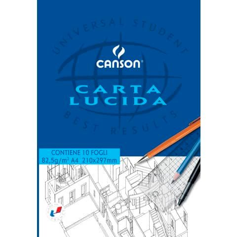 Blocco da disegno CANSON carta lucida bianco 80 g/m 10 fogli A4 C200005825