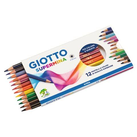 Matite colorate GIOTTO Supermina assortiti astuccio da 12 - F235700