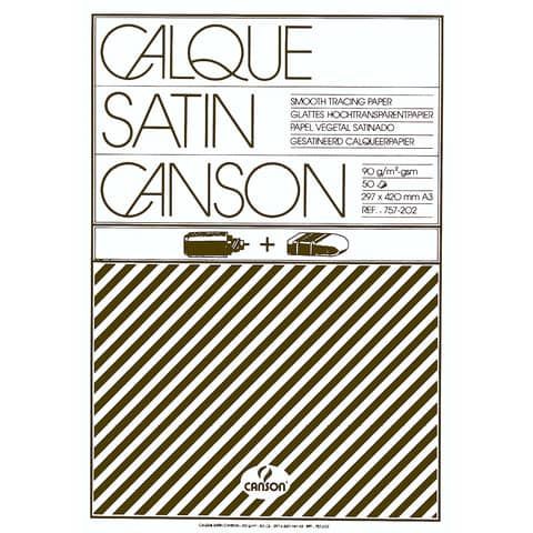 Blocco da disegno Canson carta lucida satinata 50 fogli 90/95 g/m A3 C200757202