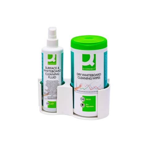 Contenitore per detergenti lavagna Q-Connect include 100 salviette e un detergente liquido da 250 ml - KF00291A