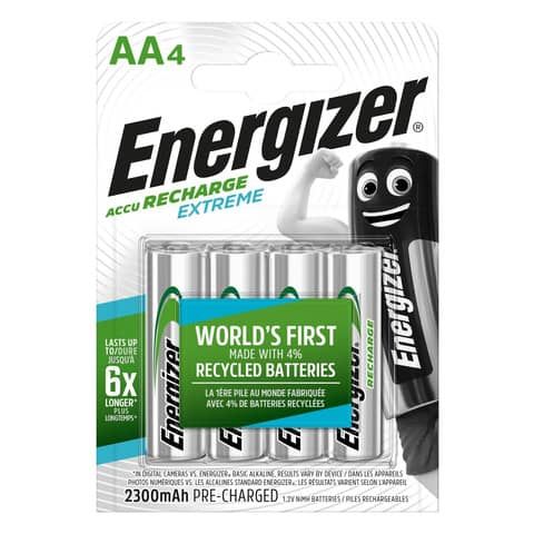 Batterie ricaricabili ENERGIZER Extreme AA - 2300 mAh conf.da 4 - E300849600