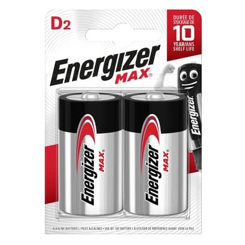 Batterie ENERGIZER Max D  conf. da 2 - E302306800