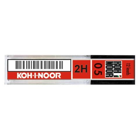 Astuccio 12 mine 2H per portamine KOH-I-NOOR 0,5 mm - E205-2H