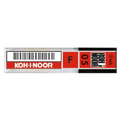 Astuccio 12 mine F per portamine KOH-I-NOOR 0,5 mm - E205-F