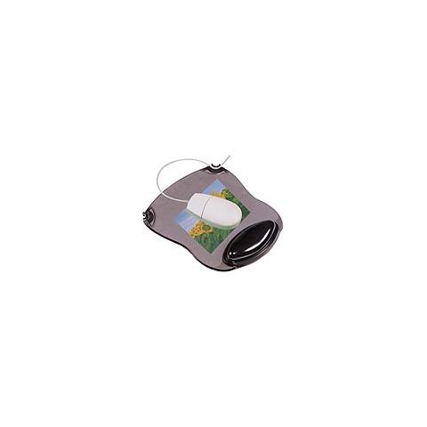 Tappetino per mouse Q-Connect con poggiapolsi in gel 22x26x2,8 cm grigio trasparente - KF20084