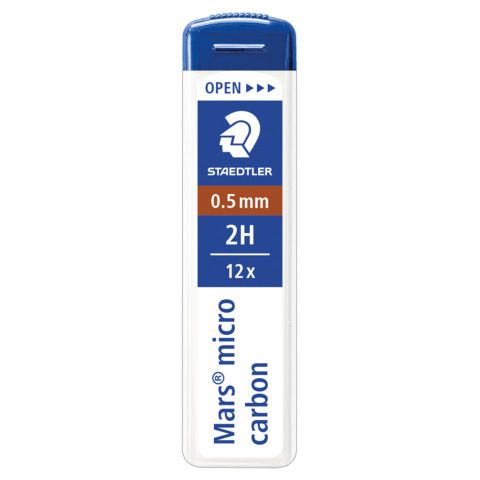 Astuccio 12 mine sottili 2H Staedtler Mars Micro Carbon 250 0,5 mm - 250 05-2H