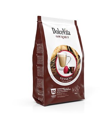 BLUE FARM | Nestlé. Nespresso. Ginseng. Capsules compatibles &quot;Dolce vita&quot; en packs de 10 pièces.