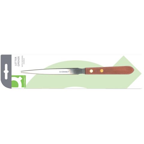 Apribuste tagliacarte in blister Q-Connect acciaio/legno 21,5 cm KF03985