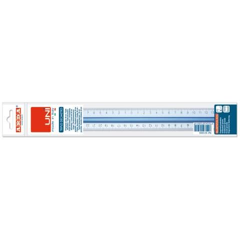 Triplo decimetro ARDA Linea Uni plastica termoresistente fum ottico trasparente 30 cm - 50130SS
