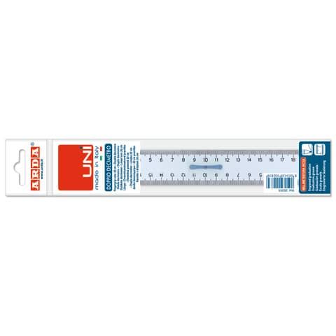 Doppio decimetro ARDA Linea Uni plastica fum ottico trasparente 20 cm 283SS