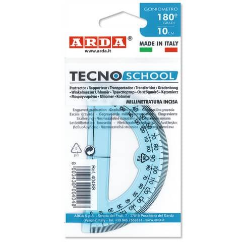 Goniometro ARDA Linea Tecnoschool polistirolo termoresistente azzurro trasparente 180 10 cm - 404SS