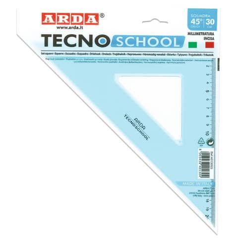 Squadra ARDA Linea Tecnoschool polistirolo termoresistente azzurro trasparente 45 cm 30 - 40130SS