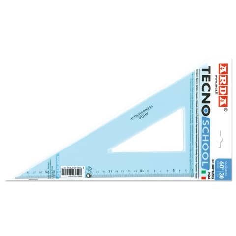 Squadra ARDA Linea Tecnoschool polistirolo termoresistente azzurro trasparente 60 cm 30 - 40230SS