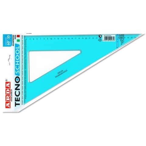 Squadra ARDA Linea Tecnoschool polistirolo termoresistente azzurro trasparente 60 cm 35 - 40235SS