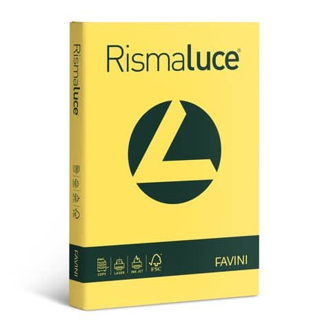 Carta colorata Favini Rismaluce colori forti 140 g/m A3 giallo sole - Risma da 200 fogli - A65B213