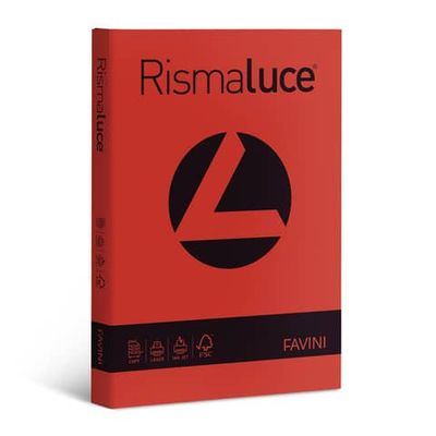 Carta colorata Favini Rismaluce colori forti 140 g/m A3 scarlatto - Risma da 200 fogli - A65C213