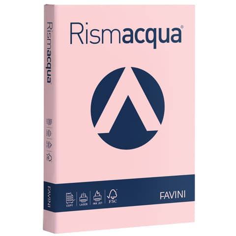 Carta colorata Favini Rismacqua colori tenui 140 g/m A4 rosa 10 - Risma da 200 fogli - A65S204