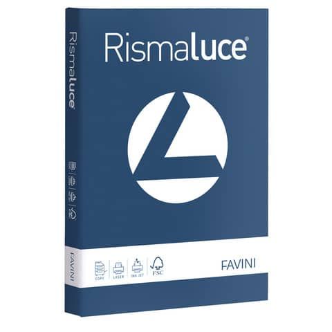 Carta colorata Favini Rismaluce colori forti 200 g/m A4 blu di prussia Risma da 125 fogli - A67K104