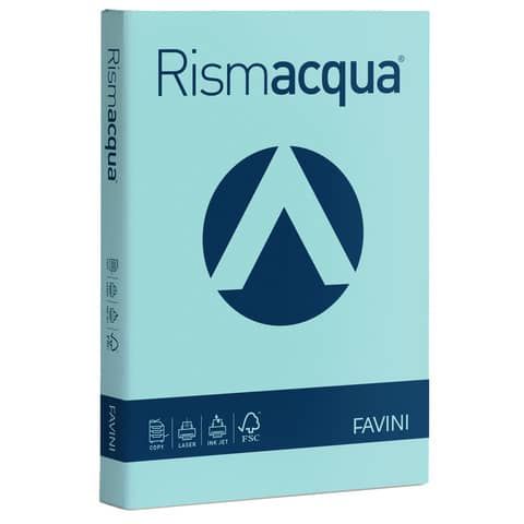 Carta colorata Favini Rismacqua colori tenui 200 g/m A4 celeste 08 - Risma da 125 fogli - A67T104