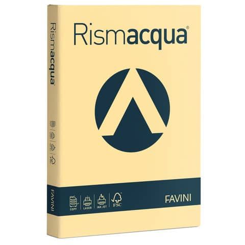 Carta colorata Favini Rismacqua colori tenui 200 g/m A4 camoscio 02 - Risma da 125 fogli - A67R104