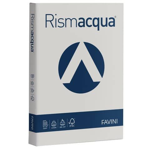 Carta colorata Favini Rismacqua colori tenui 200 g/m A4 ghiaccio 12 - Risma da 125 fogli - A67U104