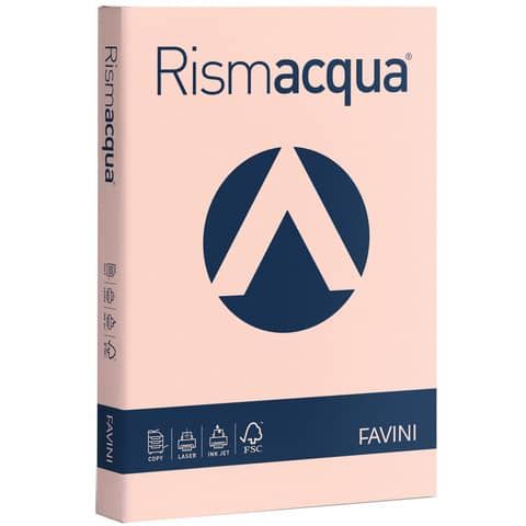 Carta colorata Favini Rismacqua colori tenui 200 g/m A4 salmone 05 - Risma da 125 fogli - A675104