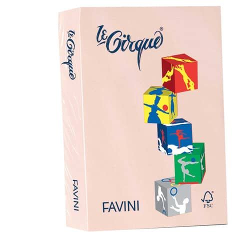 Carta colorata FAVINI LE CIRQUE per tutte le tecnologie di stampa 80 g/m A4 salmone 103  500 fogli - A715504