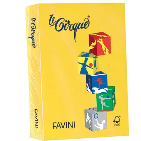 Carta colorata FAVINI LE CIRQUE per tutte le tecnologie di stampa 80 g/m A4 giallo zolfo 200  500 fogli - A71L504