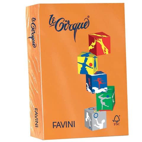 Carta colorata FAVINI LE CIRQUE per tutte le tecnologie di stampa 80 g/m A4 arancio tropico 205  500 fogli - A71E504