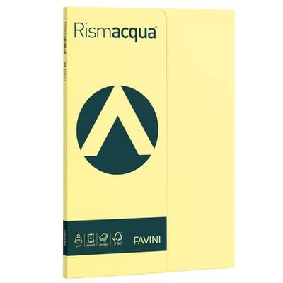 Carta colorata Favini Rismacqua colori tenui 200 g/m A4 giallo chiaro 07 - Risma 50 fogli - A692544