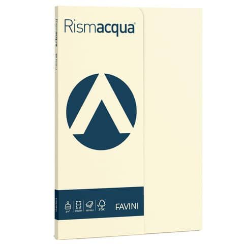 Carta colorata Favini Rismacqua colori tenui 200 g/m A4 avorio 110 Risma da 50 fogli - A69Q544