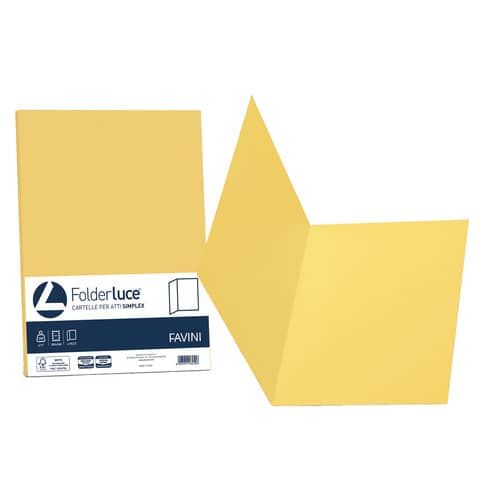 Cartellina semplice Favini FOLDER S cartoncino Simplex Luce&amp;Acqua 200 g/m 25x34cm giallo 53 conf.50 - A50B664