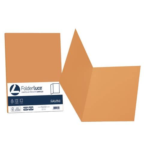 Cartellina semplice FAVINI FOLDER S cartoncino Simplex Luce&amp;Acqua 200 g/m 25x34cm arancio 56  conf.50 - A50E664