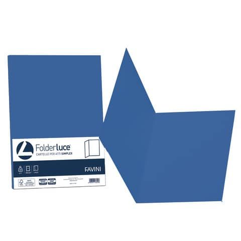 Cartellina semplice Favini FOLDER S cartoncino Simplex Luce&amp;Acqua 200 g/m 25x34cm blu 62 conf.50 - A50K664