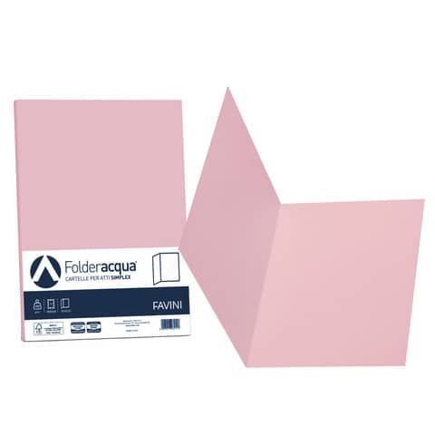 Cartellina semplice FAVINI FOLDER S cartoncino Simplex Luce&amp;Acqua 200 g/m 25x34cm rosa 10  conf.50 - A50S664