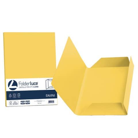 Cartellina 3 lembi Favini FOLDER 3L Luce&amp;Acqua 200 g/m 24,5x34,5cm giallo sole 53 conf.25 - A50B434