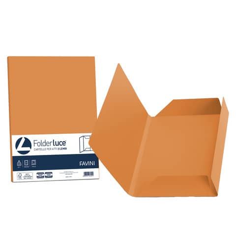Cartellina 3 lembi Favini FOLDER 3L Luce&amp;Acqua 200 g/m 24,5x34,5cm arancio 56 conf.25 - A50E434