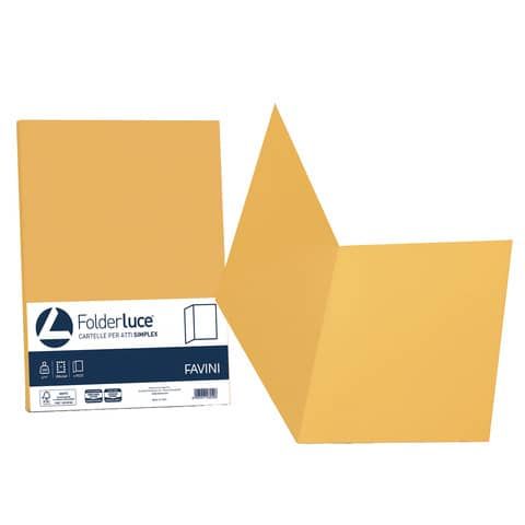 Cartellina semplice FAVINI FOLDER S cartoncino Simplex Luce&amp;Acqua 200 g/m 25x34cm giallo oro 52  conf.50 - A50H664