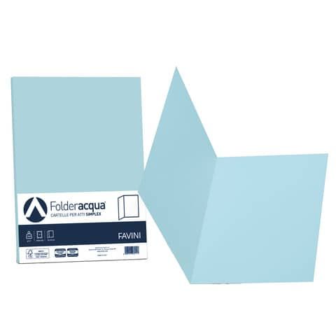 Cartellina semplice FAVINI FOLDER S cartoncino Simplex Luce&amp;Acqua 200 g/m 25x34cm celeste 08  conf.50 - A50T664