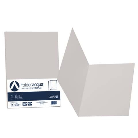Cartellina semplice FAVINI FOLDER S cartoncino Simplex Luce&amp;Acqua 200 g/m 25x34cm ghiaccio 12  conf.50 - A50U664