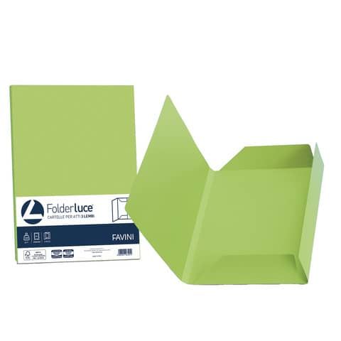 Cartellina 3 lembi Favini FOLDER 3L Luce&amp;Acqua 200 g/m 24,5x34,5cm pistacchio 54 conf.25 - A50M434