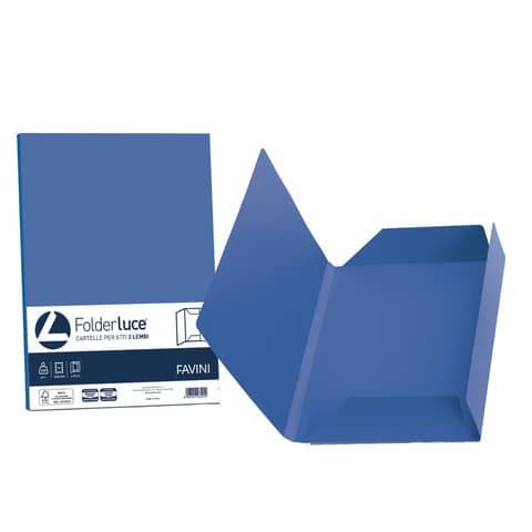 Cartellina 3 lembi Favini FOLDER 3L Luce&amp;Acqua 200 g/m 24,5x34,5cm blu prussia 62 conf.25 - A50K434