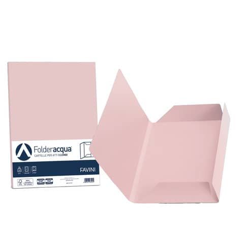Cartellina 3 lembi Favini FOLDER 3L Luce&amp;Acqua 200 g/m 24,5x34,5 cm rosa 10  conf.25 - A50S434