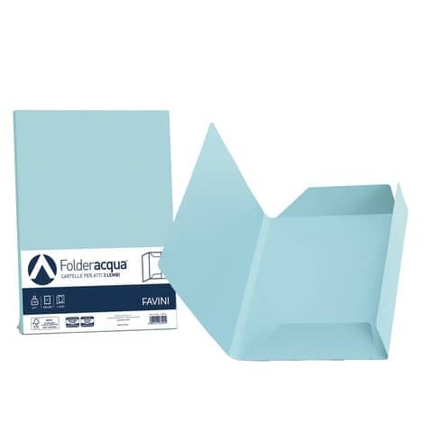 Cartellina 3 lembi Favini FOLDER 3L Luce&amp;Acqua 200 g/m 24,5x34,5cm celeste 08 conf.25 - A50T434