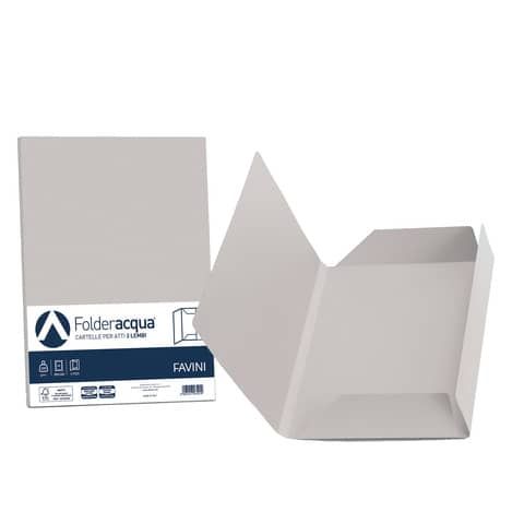 Cartellina 3 lembi Favini FOLDER 3L Luce&amp;Acqua 200 g/m 24,5x34,5cm ghiaccio 12 conf.25 - A50U434