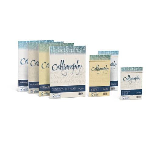 Carta pergamena FAVINI Calligraphy per lettere da stampare, finitura liscia 190 g/m A4 crema 05  50 fogli - A692084