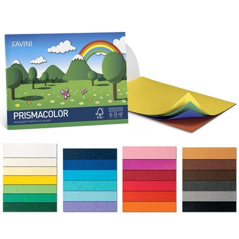 Cartoncini Prisma FAVINI 10 PRISMA monoruvidi colorati 220 g/m 70x100cm rosa 31  conf.10 - A33S0A1