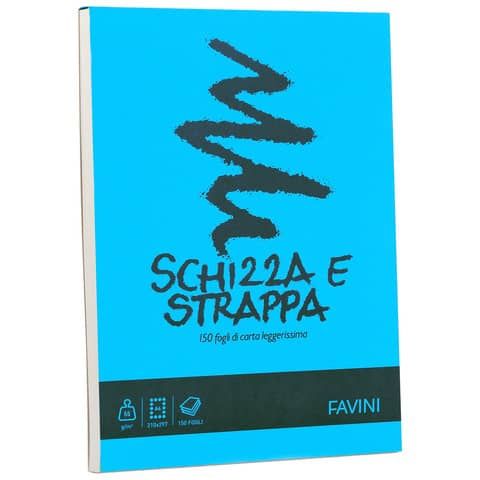 Album da disegno Favini SCHIZZA&amp;STRAPPA in carta naturale liscia 50 g/m 21x29,7 (A4) -150fg - A200704